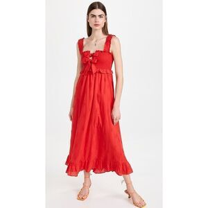 Farm Rio 3D Red Pineapple Maxi Dress S NWT